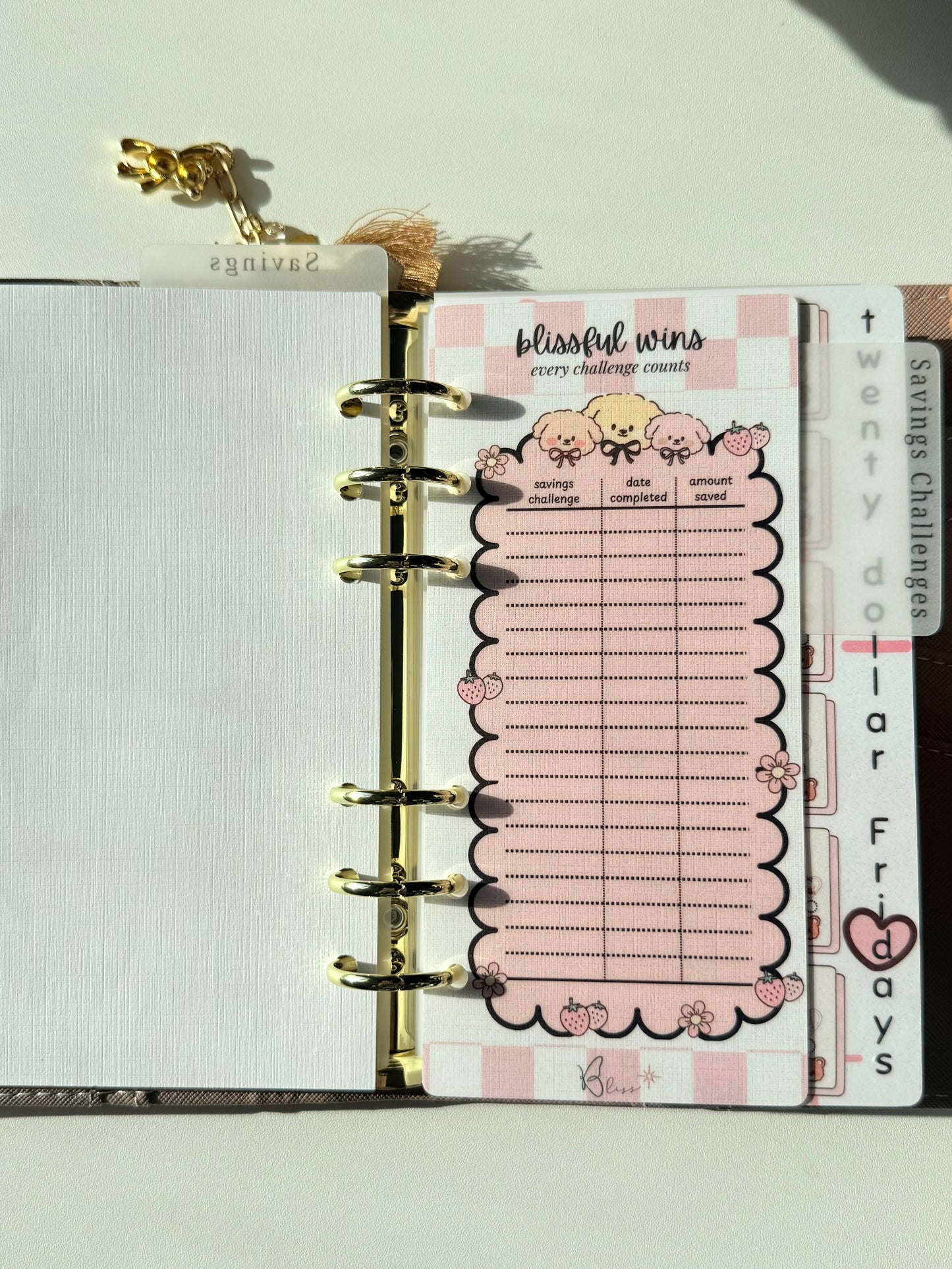 Blissful Wins – Savings Challenge Tracker | Cozy Luxe Pals Collection
