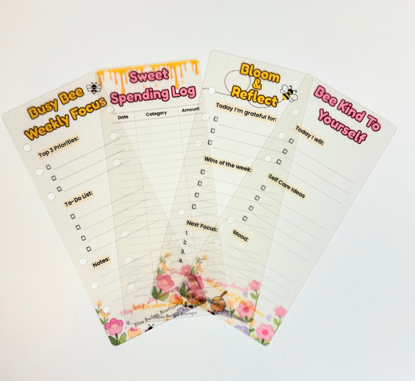 Honey & Blooms Collection | Planner Cards | Set of 4