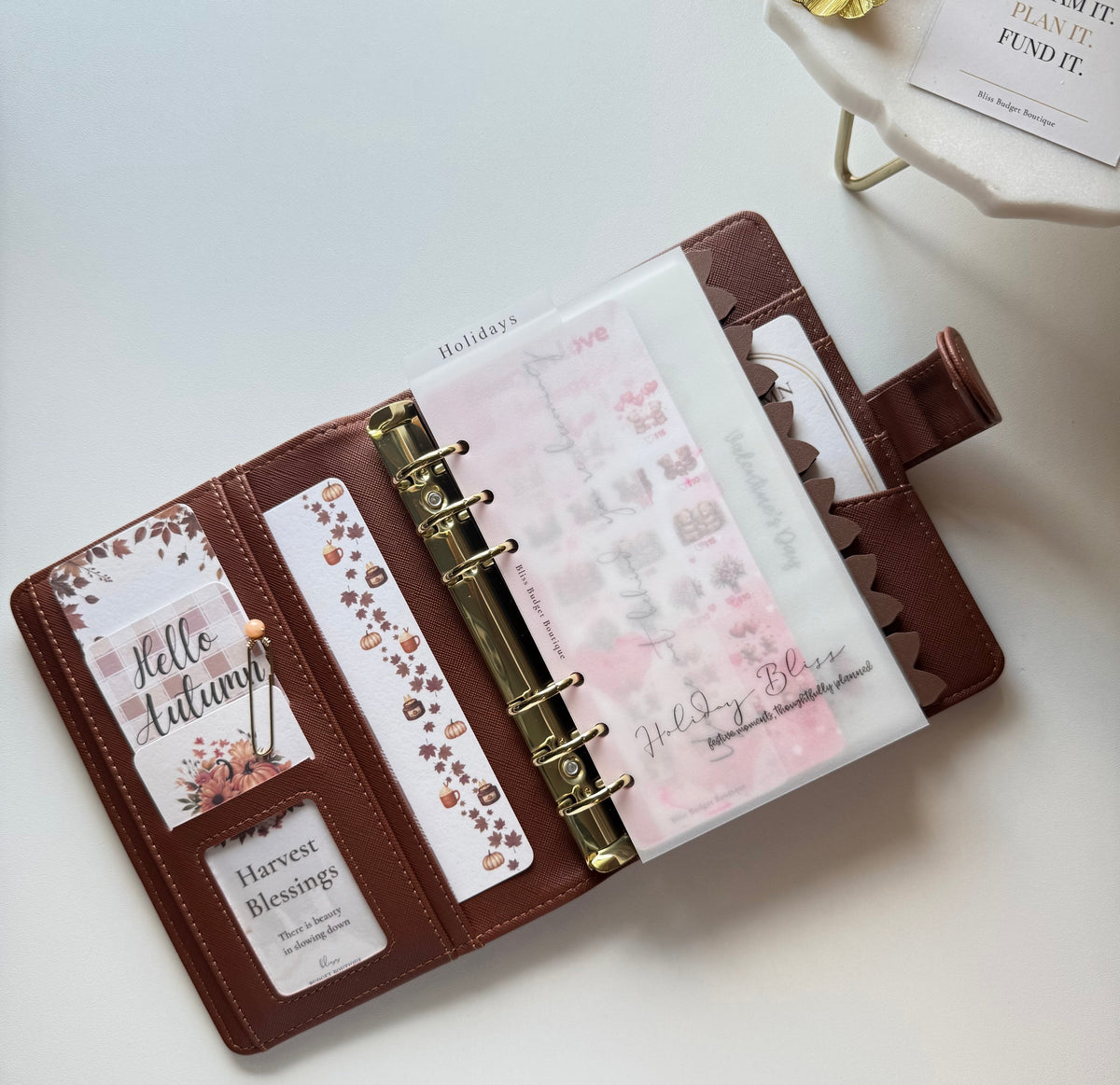 Seasonal Edit Planner Cards A6 Binder - Autumn Cozy Harvest