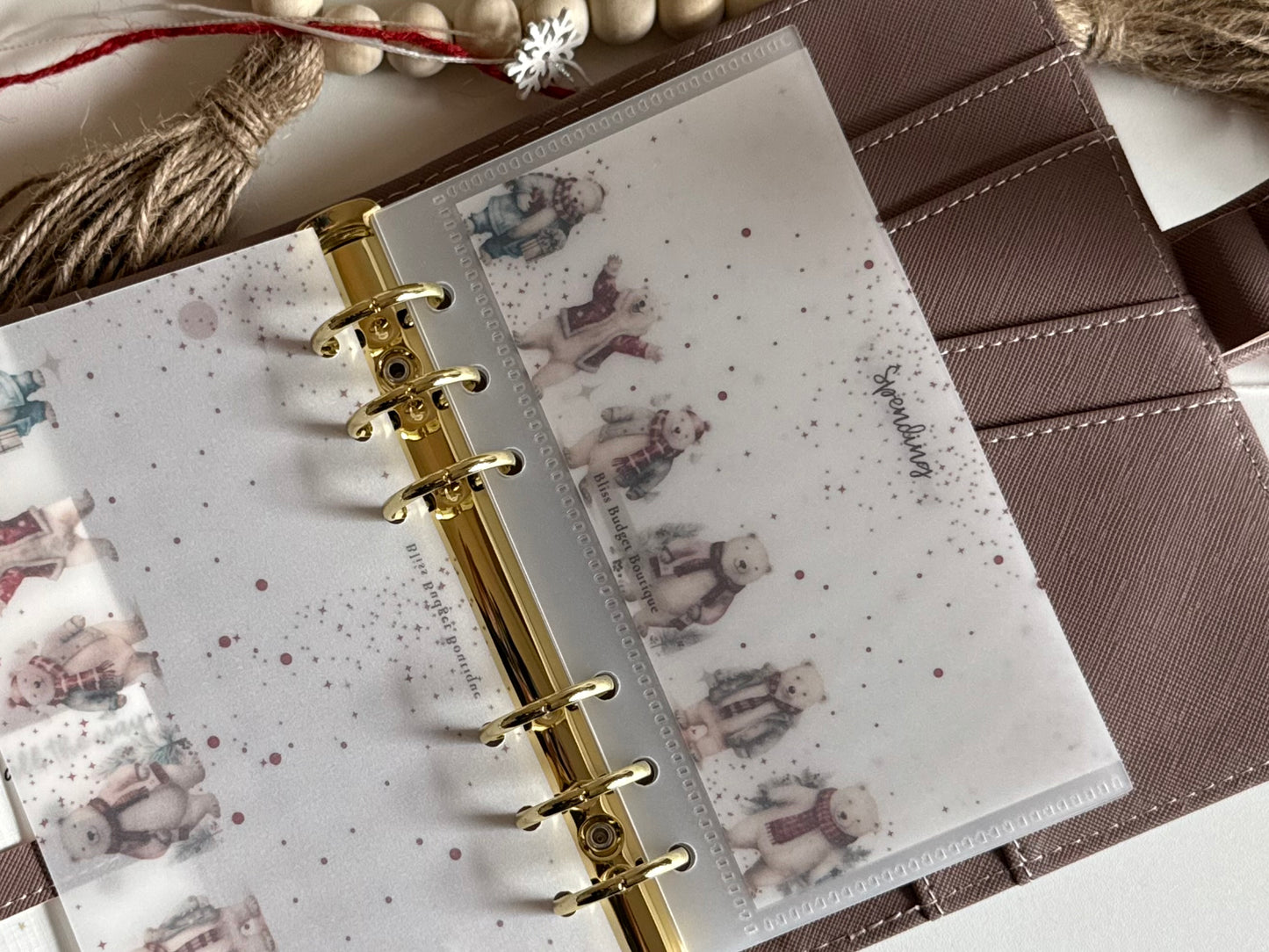 Bliss Cash Envelopes – Beary Merry Christmas– Custom Vellum A6