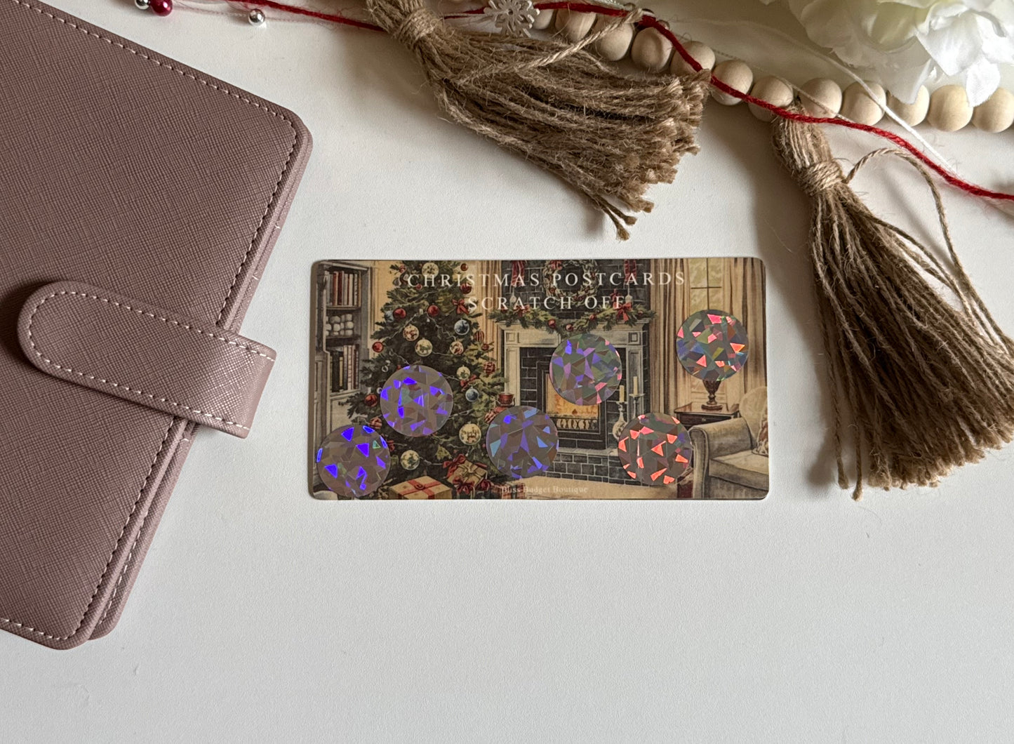 Christmas Postcards Scratch Off Savings Challenge