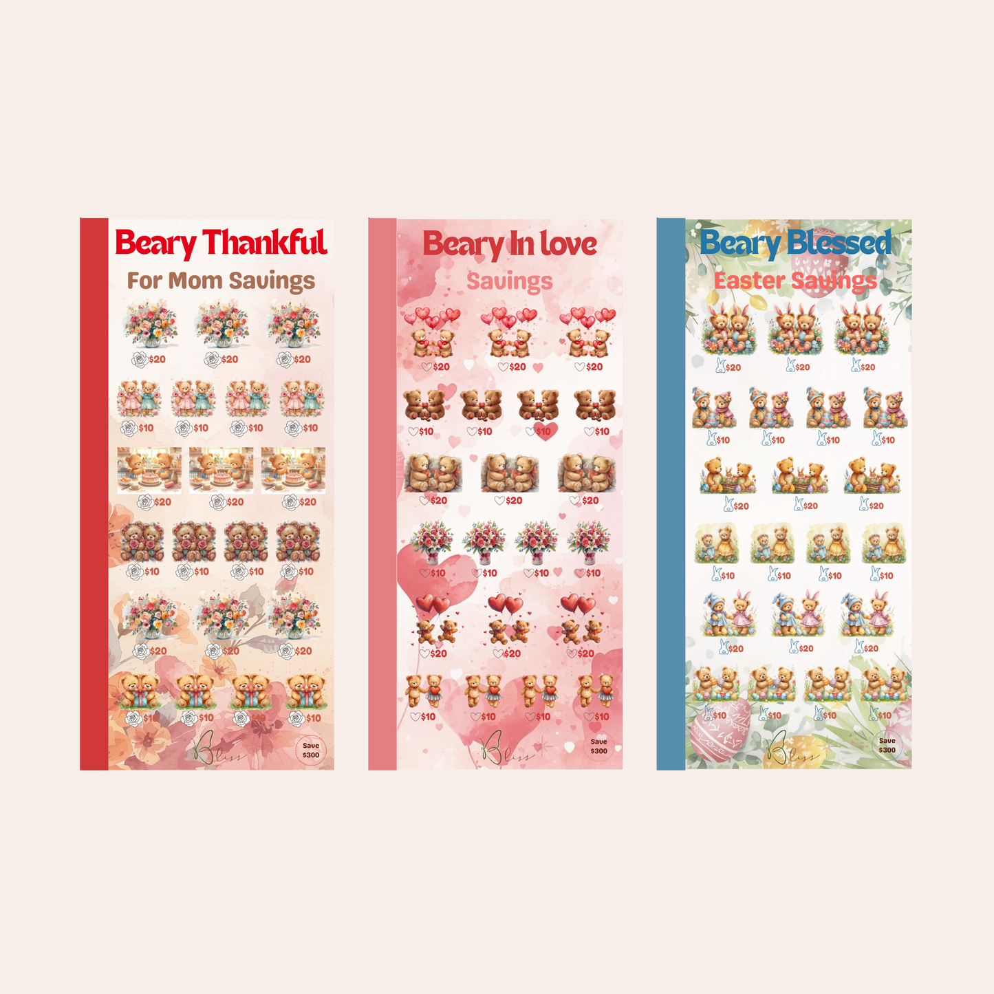 Beary Holidays | A6 Savings Challenges