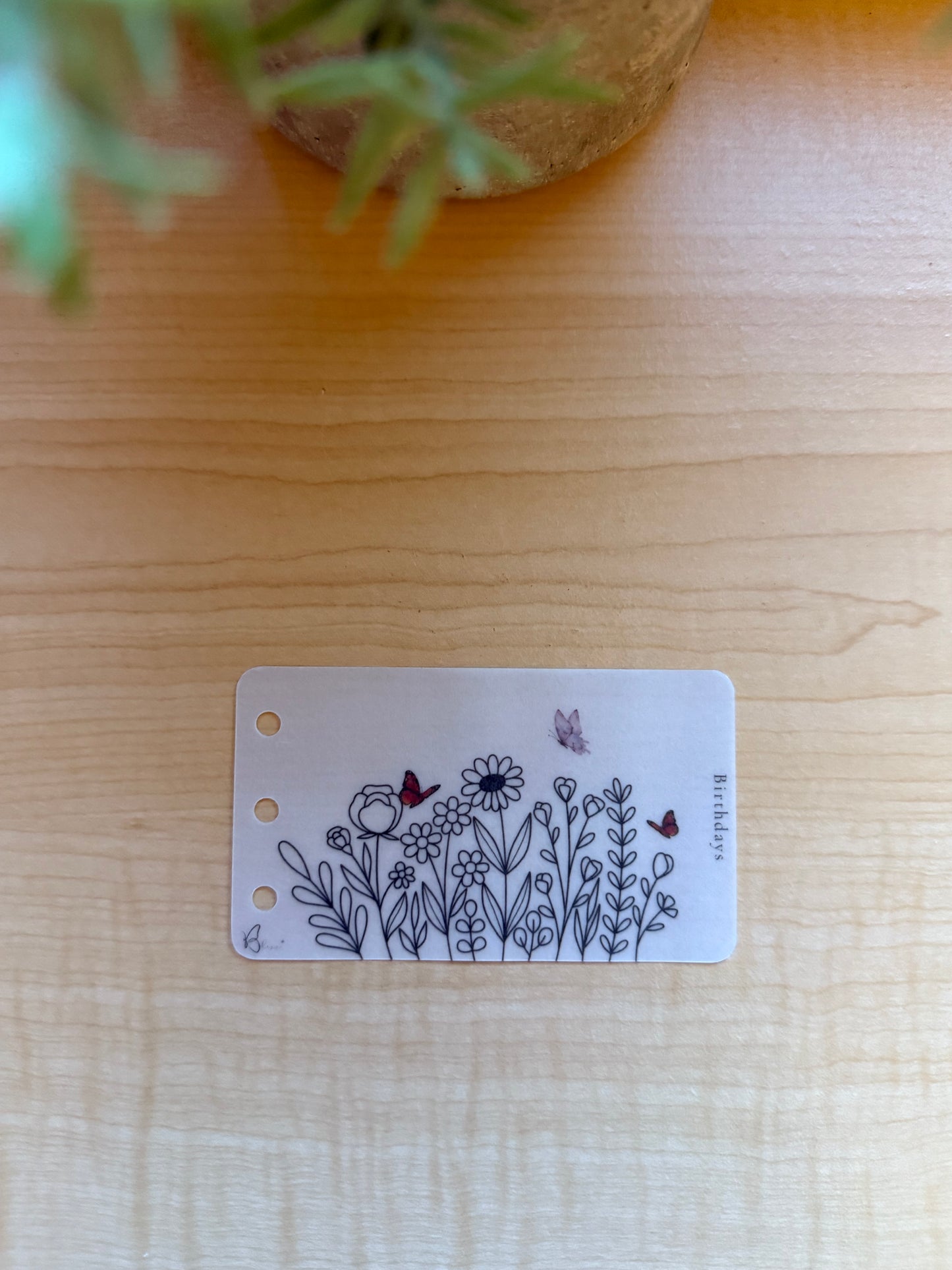 Custom Floral Sideways Bookmark