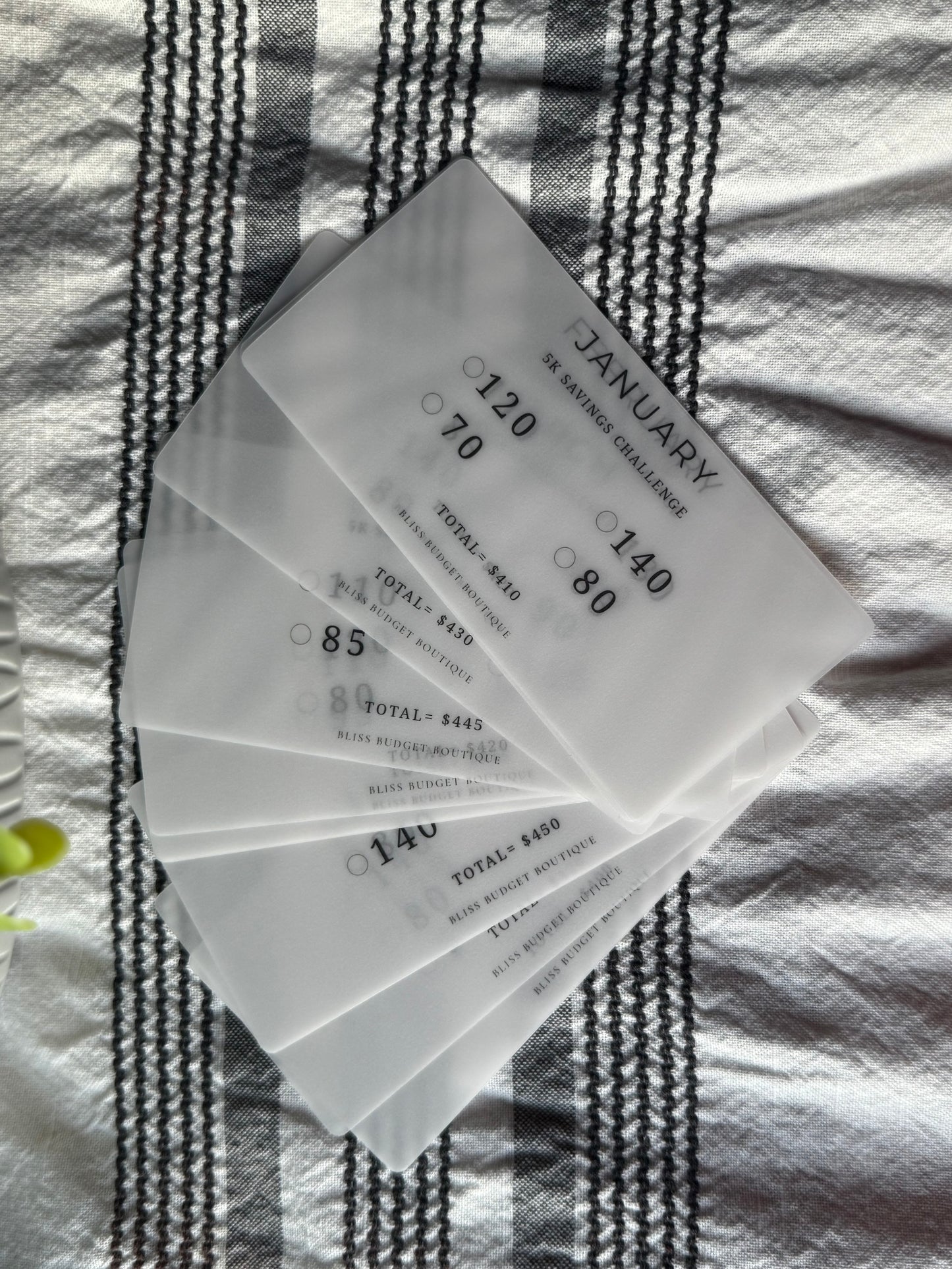 Monthly Savings Challenge – 12 Tracker Set