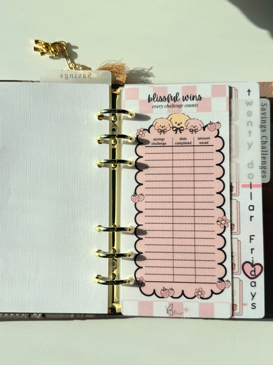 Blissful Wins – Savings Challenge Tracker | Cozy Luxe Pals Collection