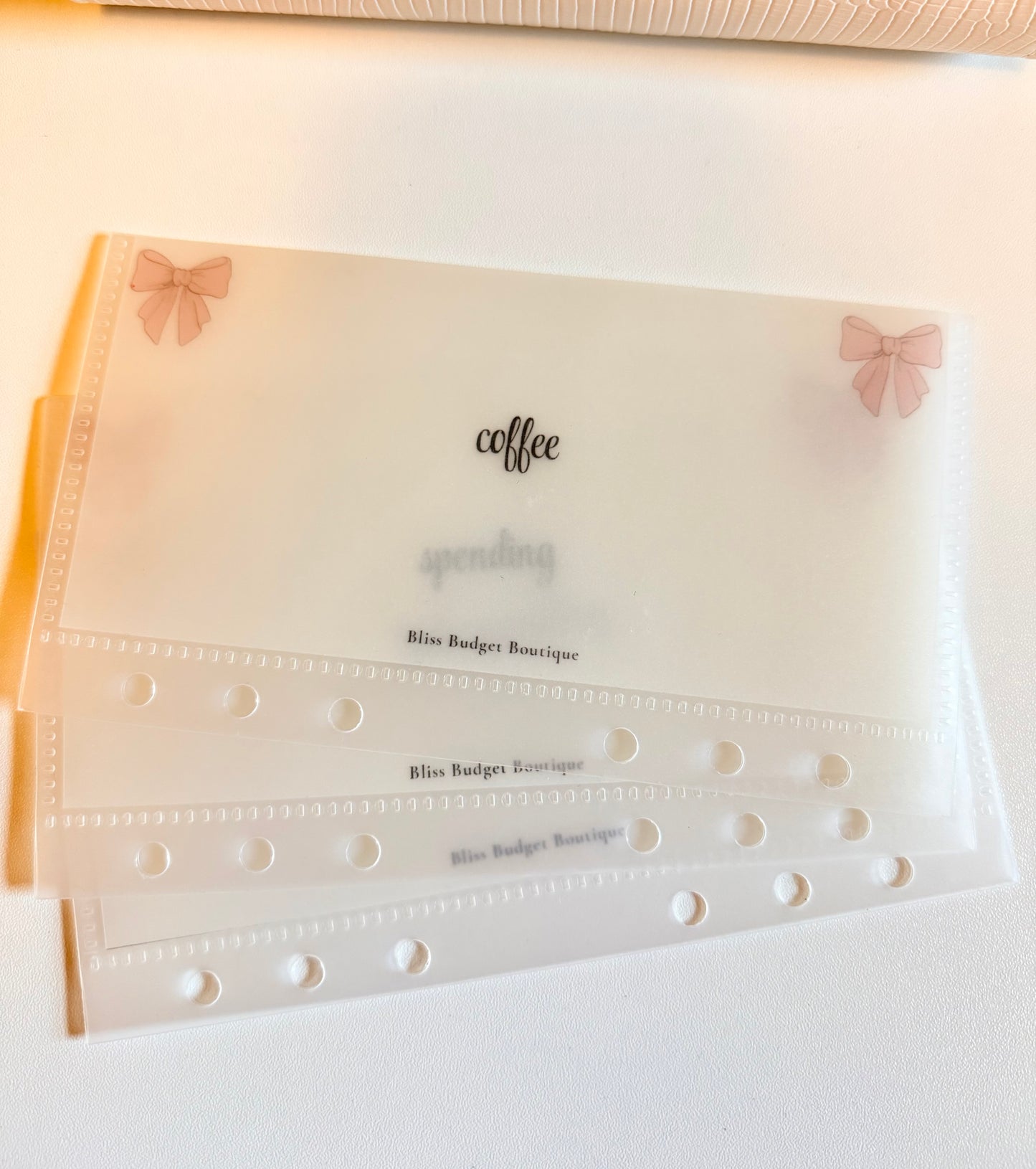 Bliss Cash Envelopes | Pink Bows Custom Vellum Cash Envelope