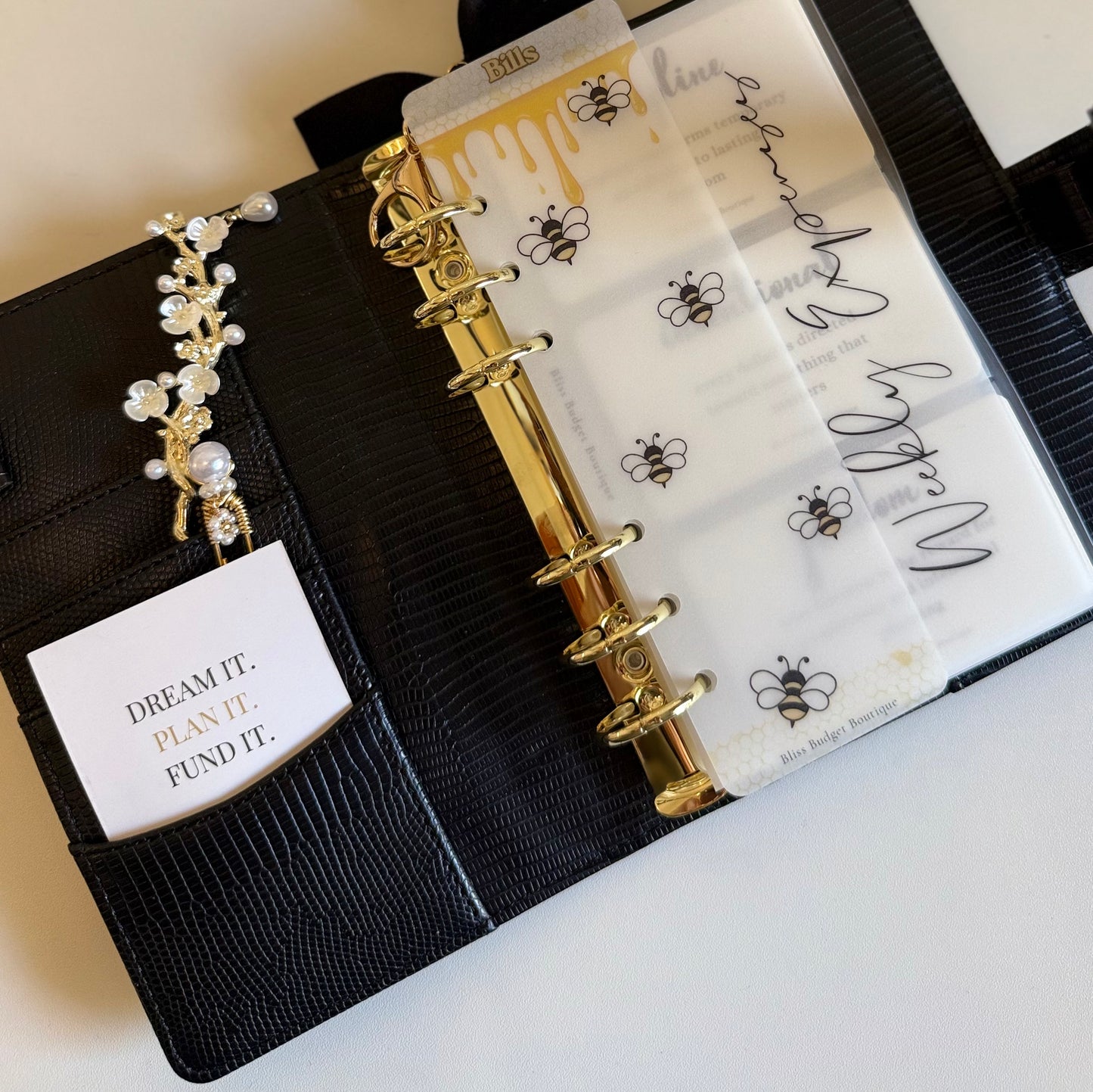 Honey & Blooms Collection | Custom A6 Vellum Bookmark