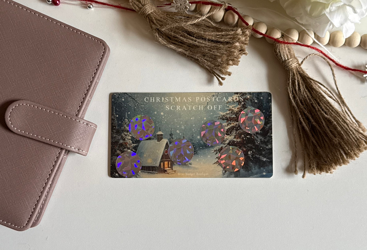 Christmas Postcards Scratch Off Savings Challenge
